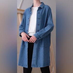 NWT COMUNE Elyria Oversized Denim Trench Jacket – Indigo Janesville